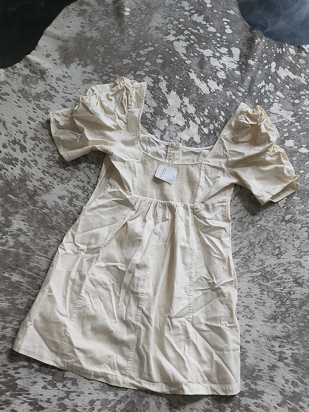 Free People Cheyenne Denim Mini Dress SzM Ivory